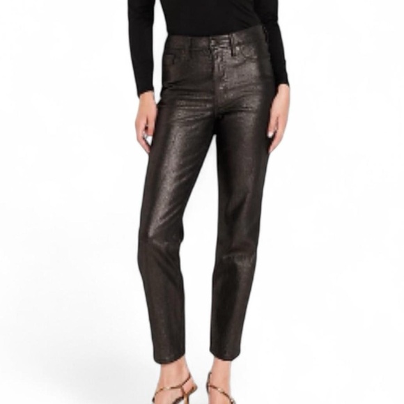 NWT Old Navy Black Shimmery Denim Jeans 12 petite - Picture 2 of 8